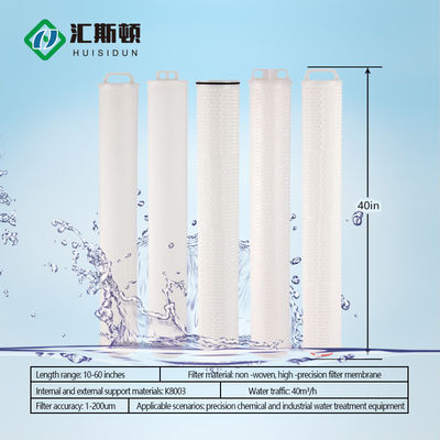 20 ιντσών High Flow Pleated Filter Cartridge για βιομηχανική διήθηση εσωτερικής πίεσης