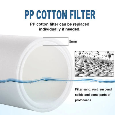 10 ιντσών Pp Βαμβάκι Melt Blown Filter Cartridge 25*6,2cm Μέγεθος για σύστημα αντίστροφης όσμωσης
