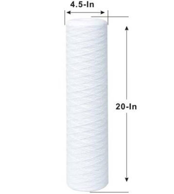 20 ιντσών PP Polypropylene Yarn Spiral Wound Filter Cartridge για βιντεοεξαγωγική επιθεώρηση