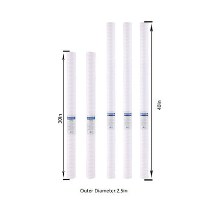 30 ιντσών PP Spun Yarn Filter String Wound Filter Cartridges για ανάγκες διήθησης νερού