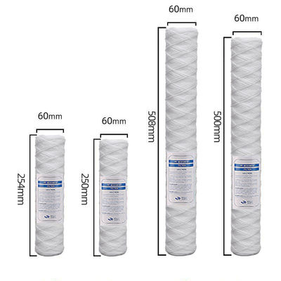 Εφαρμογή Φαγητά ηλεκτροπληρώματος PP Yarn String Wound Filter Cartridge 1-10um 220V